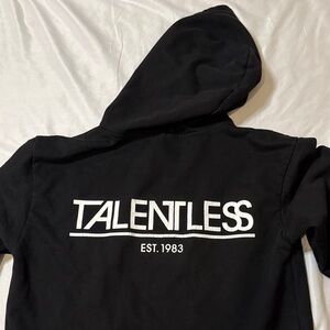 Talentless Black Hoodie with White Logo